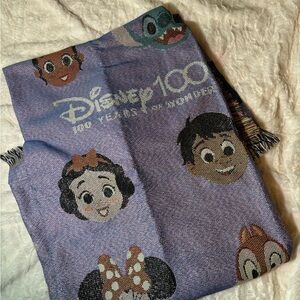 Disney 100th Anniversary Metallic Woven Tapestry Throw Blanket New Numbered